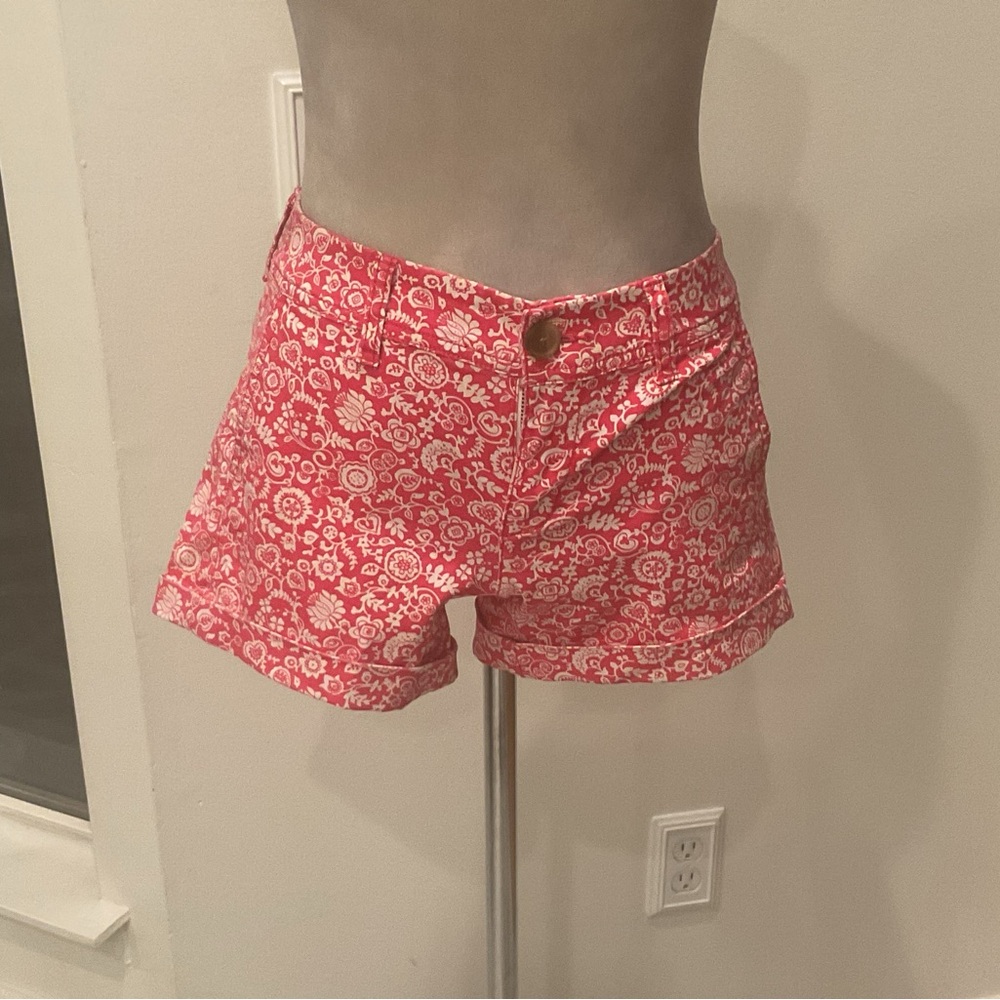 Hollister Pink Floral Print Denim Shorts